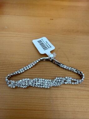 2/$7- Icing Silver Crystal Tennis Bracelet